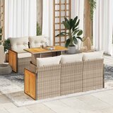 vidaXL 6-dijelni set vrtnih sofa s jastucima bež od poliratana bagrem | shoptok.hr