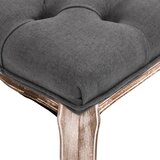  Klupa od tkanine i masivnog drva 110 x 38 x 48 cm tamnosiva | shoptok.hr