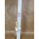  Krstne sveče z angelčkom, suhim cvetjem-naravne barve KRSV 26-02 | Shoptok.si