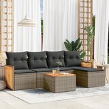 Maison Chic Seti vrtnega pohištva - Vrtna garnitura - Vrtni pohištvo set 6-delna z blazinami siv poli ratan, (21809015) | Shoptok.si