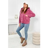 Kesi Fleece jacket with hood dark pink