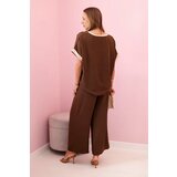 Kesi Włoski Viscose set with golden trim brown | Shoptok.si