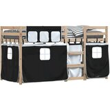  Krevet na kat sa zavjesama bijelo-crni 90 x 190 cm od borovine | shoptok.hr