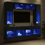  Set zidnog ormarića za TV 6 pcs Crni Hrast Konstrukcijsko drvo | shoptok.hr