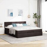 vidaXL Otomanski posteljni okvir z vzmetnico temno rjava 180x200 cm | Shoptok.si