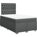 vidaXL Box spring postelja z vzmetnico temno siva 120x190 cm blago, (21307092) Cene