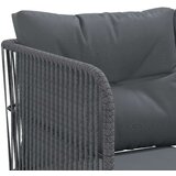 vidaXL Set vrtnih sofa s jastucima crni od čelika i tekstilena | shoptok.hr