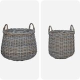  Vazon koš s pohranom 2 pcs Siva Lacak Ratan - Siva | shoptok.hr