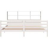 vidaXL Krevet s regalom z knjige bez madraca bijeli 180x200cm borovina | shoptok.hr