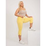 Fashion Hunters Light yellow fitted trousers size 3/4 plus cene