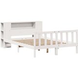  Knjižna postelja brez vzmetnice bela 120x200 cm trdna borovina | Shoptok.si
