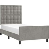  Posteljni okvir z vzglavjem svetlo siv 90x190 cm žamet, (20795127) | Shoptok.si