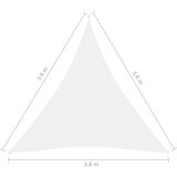 vidaXL Senčno jadro oksford blago trikotno 3,6x3,6x3,6 m belo, (20729341) | Shoptok.si