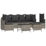Maison Chic Seti vrtnega pohištva - Vrtna garnitura - Vrtni pohištvo set 5-delna z blazinami siv poli ratan, (21814245) | Shoptok.si