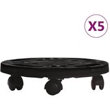 Kolica za biljke s kotačima 5 kom promjer 30 cm crna 170 kg | shoptok.hr