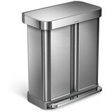 simplehuman Koš za smeti iz nerjavečega jekla s pedalom 58 l Dual - simplehuman Cene