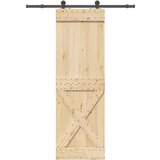 vidaXL Drsna vrata s kompletom vodil 70x210 cm trdna borovina | Shoptok.si