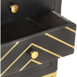 vidaXL Nočna omarica črna in zlata 40x30x50 cm trden mangov les | Shoptok.si