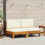  Srednje sofe 2 kom s krem bijelim jastucima od bagremovog drva | shoptok.hr