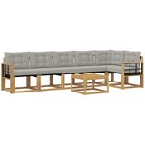 vidaXL Zunanja garnitura za sedenje 7 pcs Bela in svetlo siva, (5000280747) | Shoptok.si
