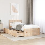 Maison Chic Posteljni okvir - Enojna postelja - Postelja za odrasle brez vzmetnice 90x200 cm trdna borovina-J6741, (21767444) | Shoptok.si