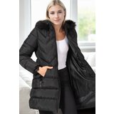 Dewberry Z6759 WOMEN'S COAT-PLAIN BLACK Cijene