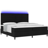vidaXL Postelja z vzmetnico in LED v črni barvi 200x200 cm tkanina, (22156535) | Shoptok.si