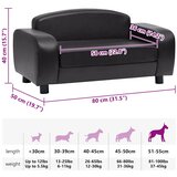 SOFA za pse crna 80 x 50 x 40 cm od umjetne kože | shoptok.hr