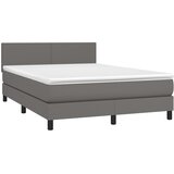  box spring s madracem LED sivi 140x200cm od umjetne kože | shoptok.hr
