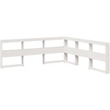  Knjižna postelja brez vzmetnice bela 200x200 cm trdna borovina | Shoptok.si