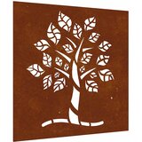  Vrtni zidni ukras 55 x 55 cm čelik COR-TEN s uzorkom stabla | Eponuda.ba