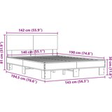  Okvir za krevet crni 140x190 cm konstruirano drvo i metal | shoptok.hr
