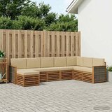  Set vanjskih sofa s jastukom 6 pcs Prirodna | shoptok.hr