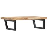  Zidna polica za umivaonik od čelika i masivnog bagremovog drva Smeđa 100 x 50 x 4 cm | shoptok.hr