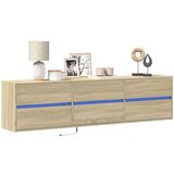 vidaXL Stenska TV omarica z LED lučkami sonoma hrast 180x31x45 cm | Shoptok.si