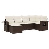  6-dijelni set vrtnih sofa od poliratana s jastucima smeđi | shoptok.hr
