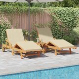  Ležaljka 2 pcs Bež 200 x 67 x 84 cm Čvrsto drvo akacije | shoptok.hr