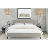 Ropez Svjetlo smeđi tapecirani bračni krevet s podnicom 200x200 cm Barker – | shoptok.hr