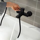 Hansgrohe 72450670 rebris e stenska armatura za kad črna | Shoptok.si
