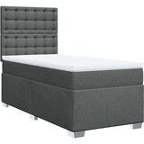 vidaXL Box spring postelja z vzmetnico temno siva 80x200 cm blago | Shoptok.si