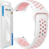 Beline pašček za uro 22MM šport silikon bel in roza za uro, (21969337) | Shoptok.si