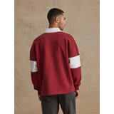 DAN FOX APPAREL Majica 'Samir' temno rdeča / bela | Shoptok.si