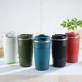 Potovalna skodelica za večkratno uporabo, 510 ml/18oz izolirana vakuumsko izolirana steklenica iz nerjavečega jekla za tople in hladne napitke, (21131512)
