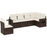  6-dijelni set vrtnih sofa od poliratana s jastucima smeđi | shoptok.hr