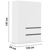 XORA omara za oblačila, bela, temno siva | Shoptok.si