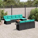  11-dijelni vrtni set s jastucima crni poliratan | shoptok.hr