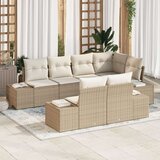  7 dijelni vrtni kauč set s jastučićima bež poli ratan | shoptok.hr
