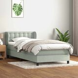 Box Spring krevet s madracem svijetlo sivi 90x220 cm baršun | shoptok.hr