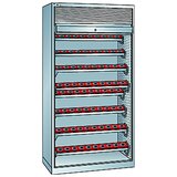 LISTA cnc omara za orodje z rolojem, 8 polic, 80 držal hsk 63 A+C+E/80 b+d+f, svetlo sive barve ral 7035 | Shoptok.si