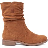 Shelvt Caramel ankle boots with crinkled upper Cene